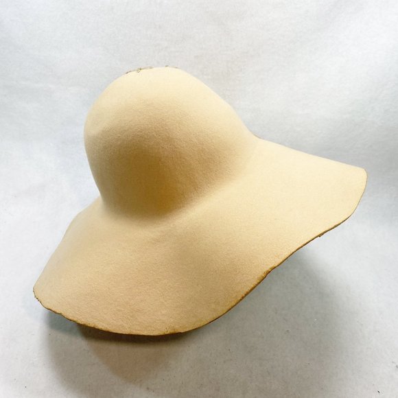Custom Tan Wool Lace-Up Wide Brim Floppy Hat OS main image 5